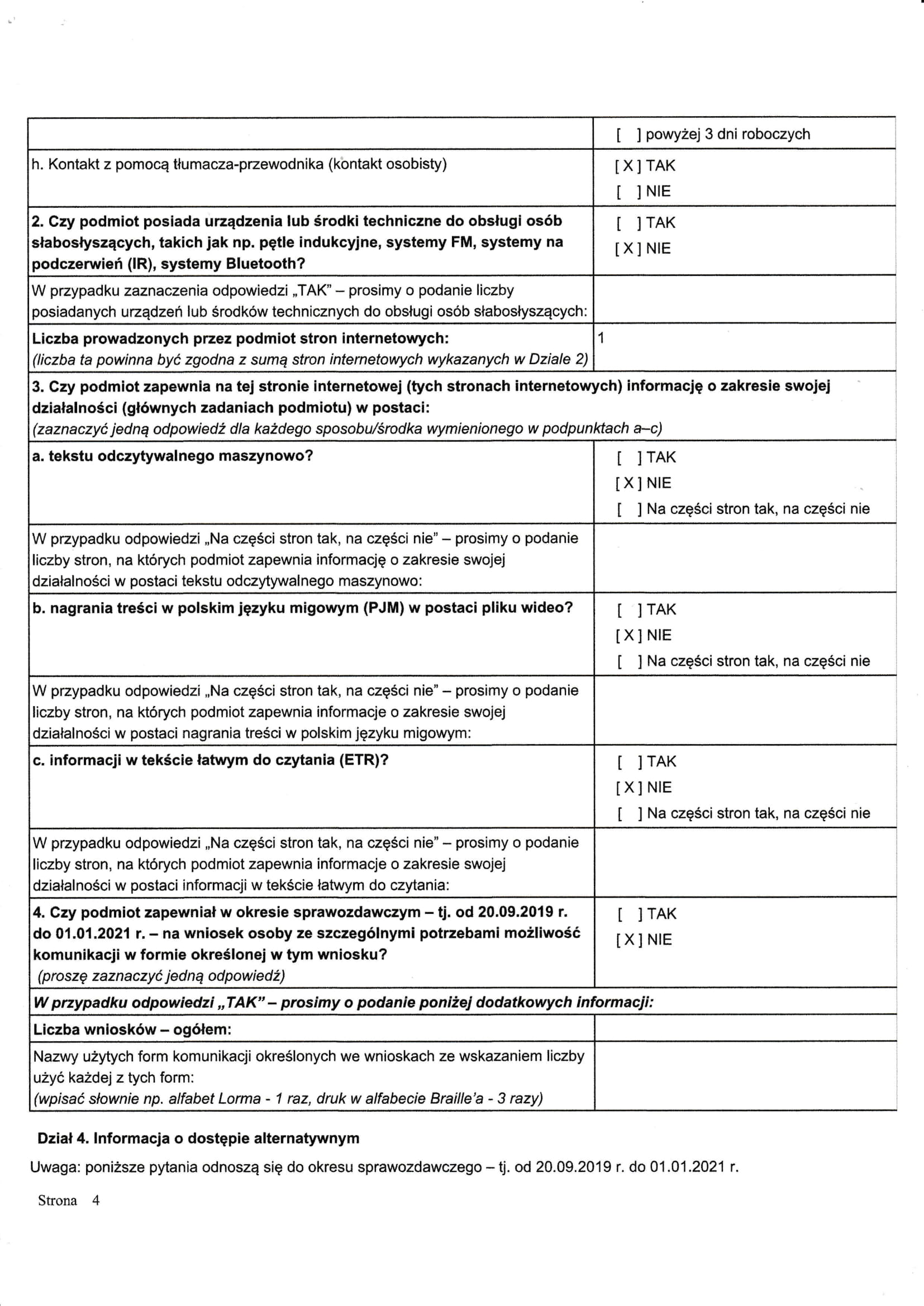 Raport o stanie dostępności podmiotu publicznego